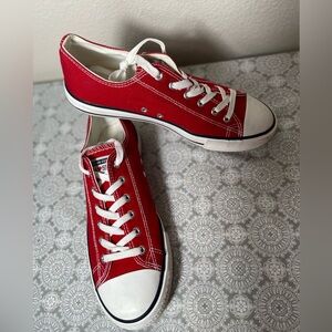 Jenn Ardor~JA Sports~Casual~Red~Canvas~Lace-Up~Low Top~Walking~Sneaker~Size 10